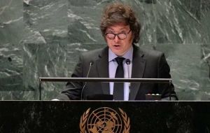 President Javier Milei in his speech to the United Nations Assembly