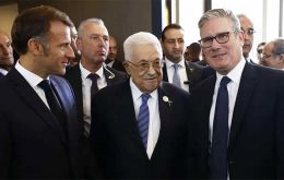 French president Macron, Palestinian leader Abbas and PM  Keir Starmer in Egypt  (Pic EPA)