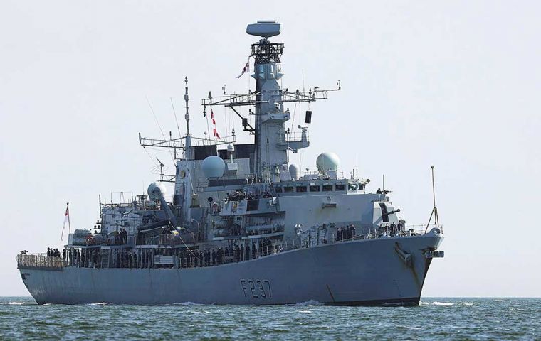 Known as the 'capital ship' throughout the Royal Navy, she visited the Falklands on more than one occasion when on South Atlantic patrol (Pic MoD)