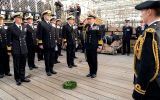 Royal Navy musicians play to mark Trafalgar Day on HMS Victory in Portsmouth. Photo: BFBS