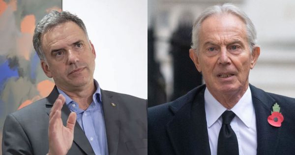 Tony Blair in Montevideo: will meet President Orsi this Wednesday