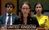 Jennifer MacNaughtan, UK Minister Counsellor, addressing the Security Council meeting on Kosovo.