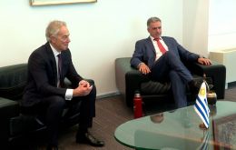 The former British Prime Minister met with Uruguay’s President at Torre Ejecutiva to strengthen cooperation between the government and the Tony Blair Institute for Global Change.