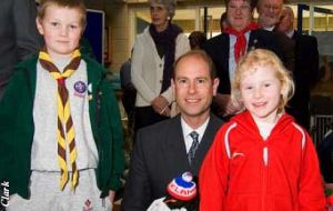 During the Expo on Saturday, HRH the Earl of Wessex was presented with a penguin (locally made by Kiddcrafts) for his daughter, Lady Louise Windsor. Beaver Scout James Tyrrell and Rainbow Guide Mered
