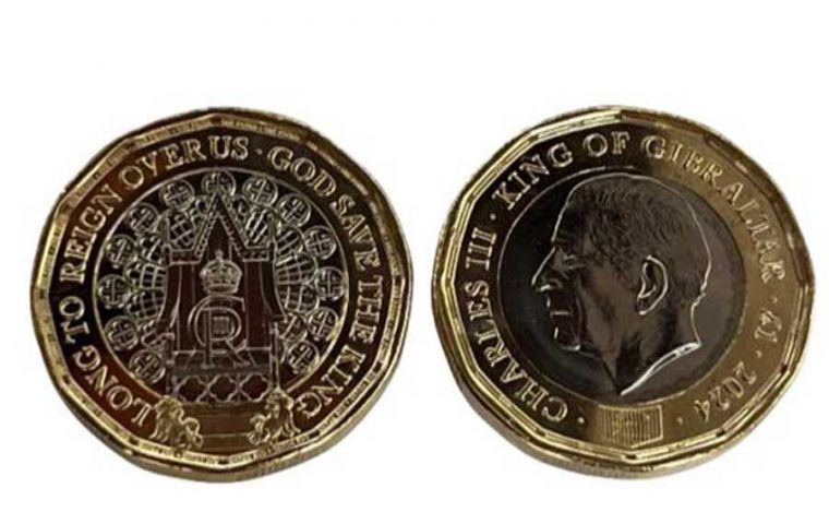 The new coin includes on its obverse an effigy of the King of the United Kingdom, Charles III, with the inscription “Charles III, King of Gibraltar” 
