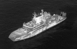 The Yantar is not the only thing capable of surveillance as this thermal image of the vessel shows (Picture: MOD)