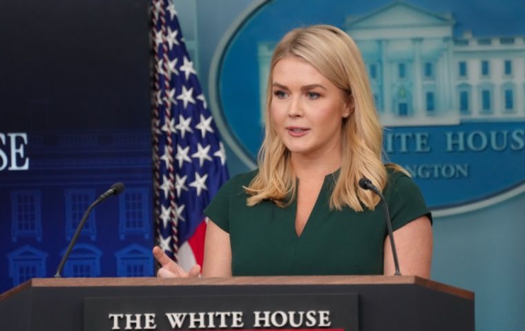 Trump has been briefed on the “tragic situation,” Leavitt said