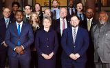 Foreign Secretary Yvette Cooper and Overseas Territories Stephen Doughty, front line, with OTs delegates. Richard Hyslop in second row 
