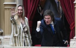 Joining Milei at the House's terraces were his sister Karina and Cabinet Chief Manuel Adorni, among other key officials