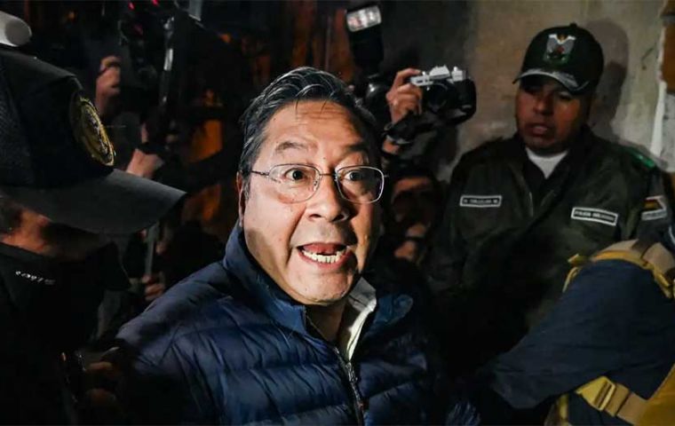 We haven't left, we're here, we're innocent, Arce insisted as he was transferred to prison (Pic REUTERS)