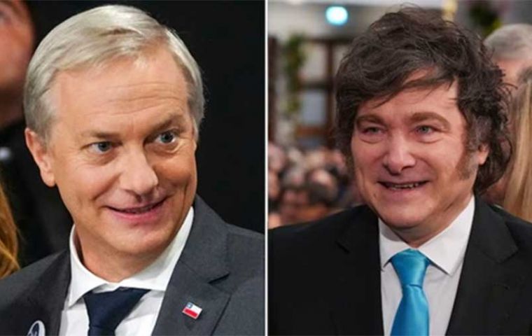 Kast is meeting Tuesday with Milei to further cement regional alliances