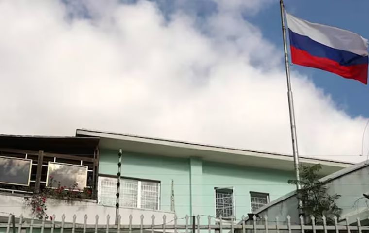 Witnesses in Caracas saw a motorcade outside the Russian Embassy