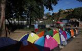 Outside El Rodeo I prison near Caracas, families set up tents and mattresses to keep watch and share basic supplies