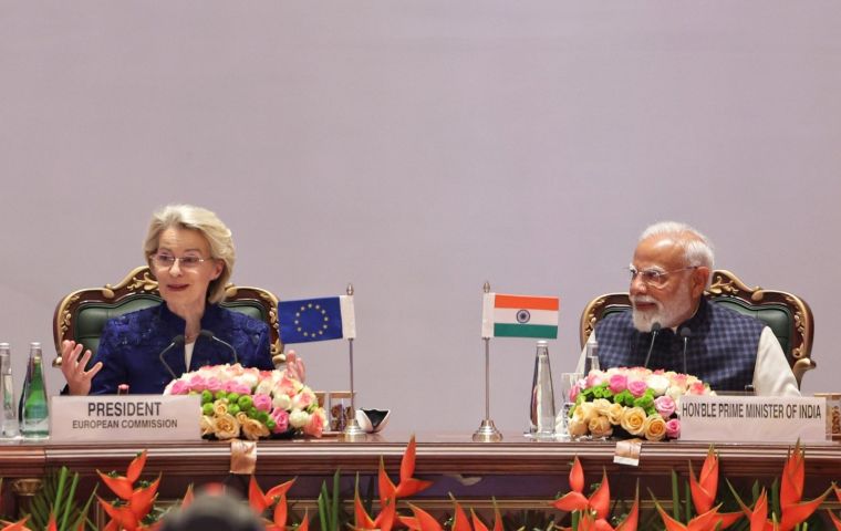 Indian Prime Minister Narendra Modi, who called the pact &ldquo;the mother of all agreements,&rdquo; said the EU and India constitute a &ldquo;double engine of growth&rdquo; for the world economy