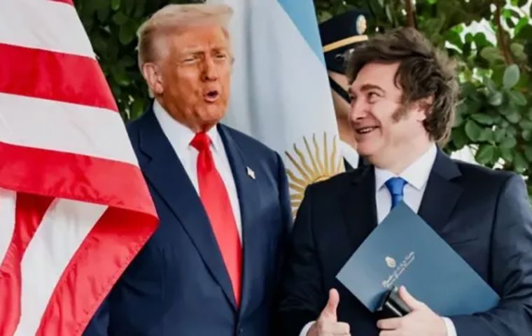 Milei said his government was seeking to &ldquo;correct course&rdquo; geopolitically and to return &ldquo;to where we belong in the West, alongside the United States, Israel and the rest of the free world&rdquo;