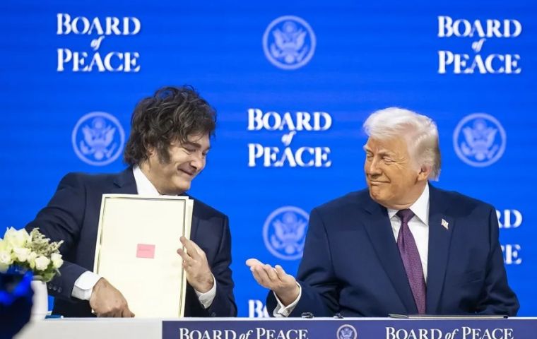 The gathering will mark the first formal meeting of the Board of Peace, an initiative launched by Trump to address major international conflicts. Photo: EFE/EPA/ Gian Ehrenzeller