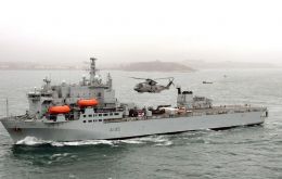 Italian-built vessel, originally launched as the container ship MV Contender Bezant, was requisitioned during the 1982 Falklands War and purchased outright in 1984.