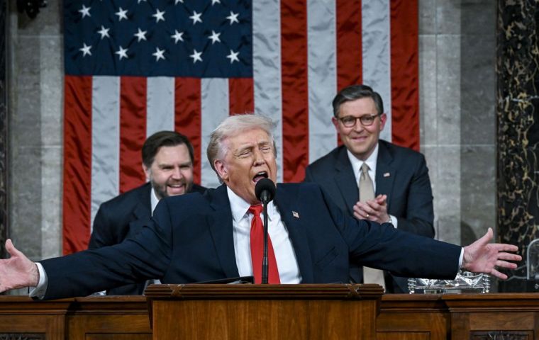 Trump defended his economic agenda and again framed tariffs as a central tool of industrial and trade policy