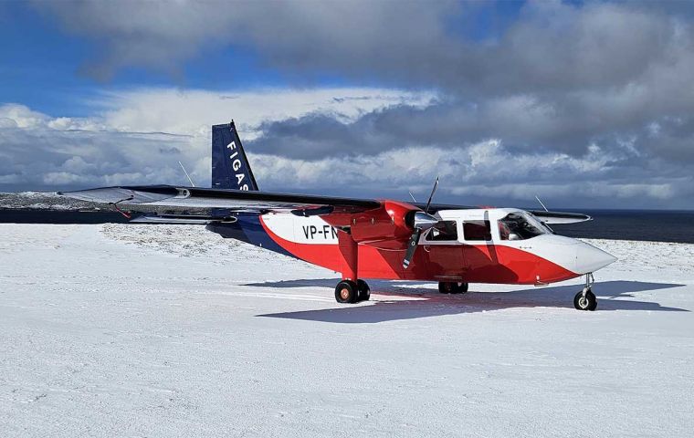 The versatile Britten-Norman Islander, the backbone of air service in the Falklands 