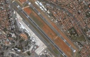    Congonhas airport is located inside the city