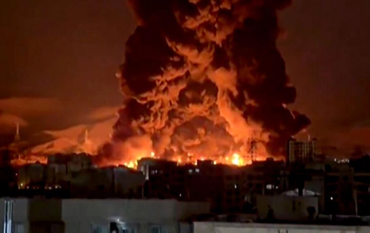 In Tehran, overnight strikes hit fuel depots in Shahran and other facilities, sending flames and thick black smoke over the capital