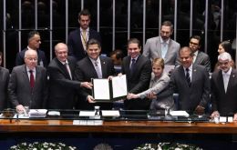 During the formal session, Alcolumbre said trade &ldquo;is the key to world peace&rdquo; and argued that countries that do business with one another tend to have more to lose from war than to gain from it