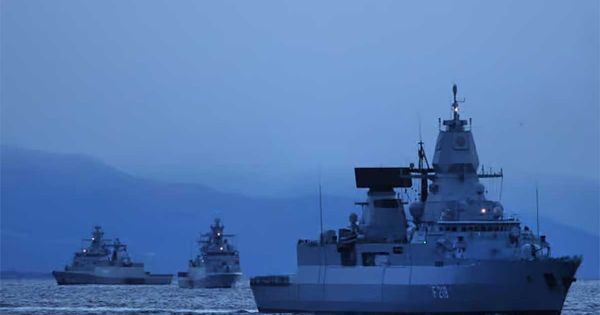 Royal Navy leads NATO maritime force from German flagship; HMS Dragon in Cyprus
