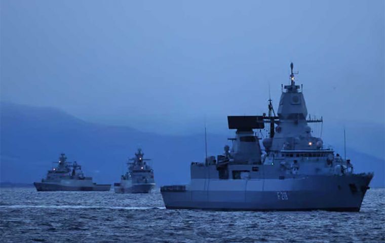 FGS Sachsen, the German Navy's flagship, from where Royal Navy will command the NATO maritime task force.