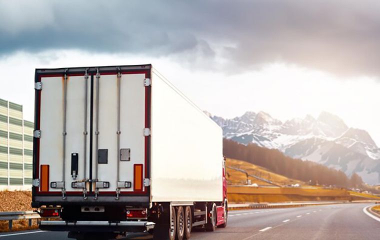 A heavy-duty truck on a European motorway. Brussels adopted temporary measures to ease manufacturers' path toward 2030 CO2 targets.