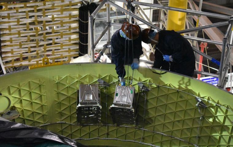 The satellite, named Atenea, is a 12U-class CubeSat measuring 30 by 20 by 20 centimeters and weighing 15 kilograms
