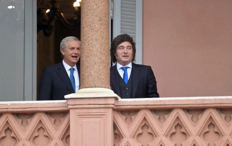 Milei thanked Kast on behalf of the Argentine government for the traditional support of the Chilean government on the Malvinas Islands Question. Photo: Juan Mabromata / AFP