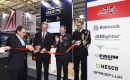 Chilean Defense Minister Fernando Barros inaugurates the United Kingdom&rsquo;s pavilion alongside Ambassador David Concar, RAF&rsquo;s Mark Jackson, and Navy Captain Jason White