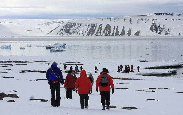 The Antarctic Treaty Secretariat says annual tourism has risen to more than 100,000 visitors with most visitors reaching by ship via the Antarctic Peninsula (Pkc IAATO)