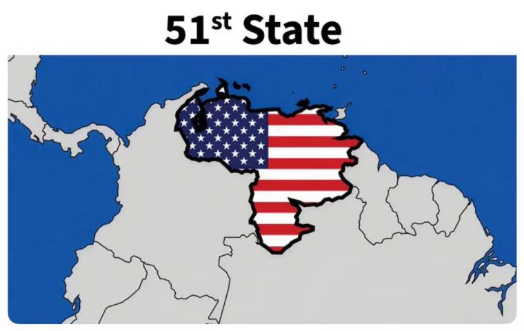 The 51st state map had appeared in earlier posts by the US administration, alongside references to the annexation of Greenland