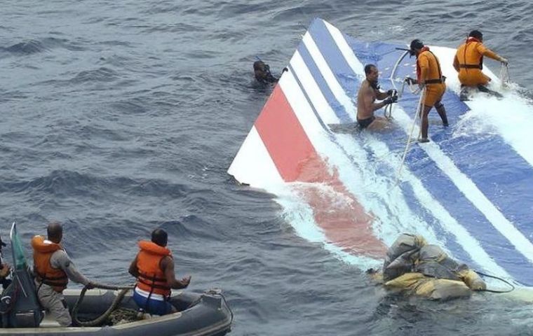 Flight AF447, an Airbus A330-200 carrying twelve crew members and 216 passengers, stalled during a storm in the middle of the ocean and plunged from an altitude of 11,580 meters