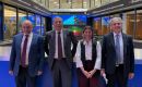 This agreement is in line with the strategic objectives set out by President Yamand&uacute; Orsi, focused on commercial openness and mutual cooperation, Oddone (center) said