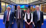 This agreement is in line with the strategic objectives set out by President Yamand&uacute; Orsi, focused on commercial openness and mutual cooperation, Oddone (center) said