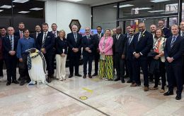 The delegation at the Chilean Antarctic Institute 