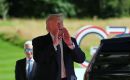 Trump arrived in &Eacute;vian from Geneva airport, where he landed in the early afternoon. At the H&ocirc;tel Royal in the spa town, the French leader was not waiting for him on the red carpet