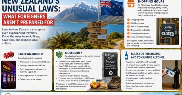 New Zealand's Unusual Laws: What Foreigners Aren't Prepared For