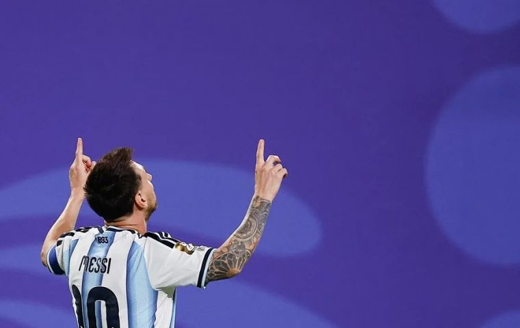 The goal came in the 38th minute at AT&T Stadium in Arlington, on the outskirts of Dallas, and put Argentina ahead 1-0 with the match under way