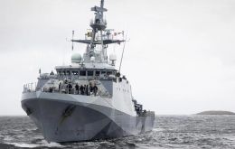 Britain's Defense Ministry said HMS Medway made a routine logistics visit to Punta Arenas, supporting British Antarctic Survey operations in Antarctica.