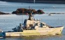 Outgunned but unperturbed&hellip; HMS Tyne inbound to Devonport on the evening of 20th July after the incident (Photo: Kevin Kelway / Westward Shipping).