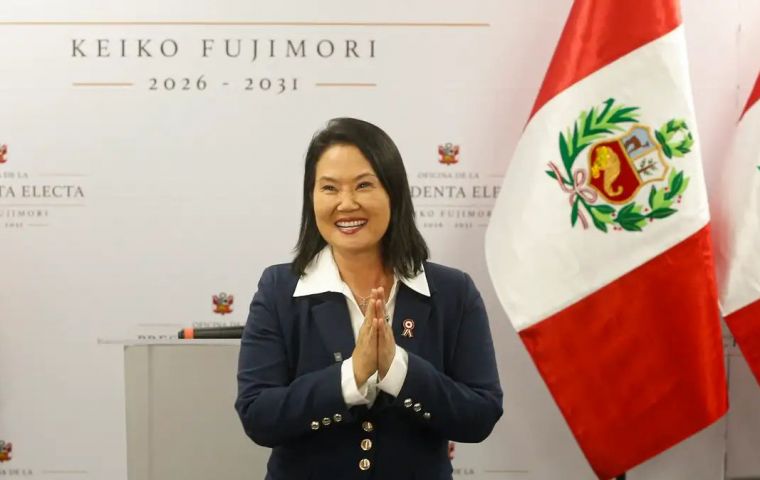 Fujimori will become the first woman to reach Peru's presidency through the ballot box
