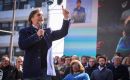 Lacalle Pou spoke for around half an hour before more than a thousand party members in Montevideo's Plaza Matriz, after several months of keeping a low profile