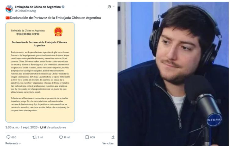 Juan Pablo Carreira, digital communication director at Argentina's presidency, blamed a Chinese state company for the Nepal disaster