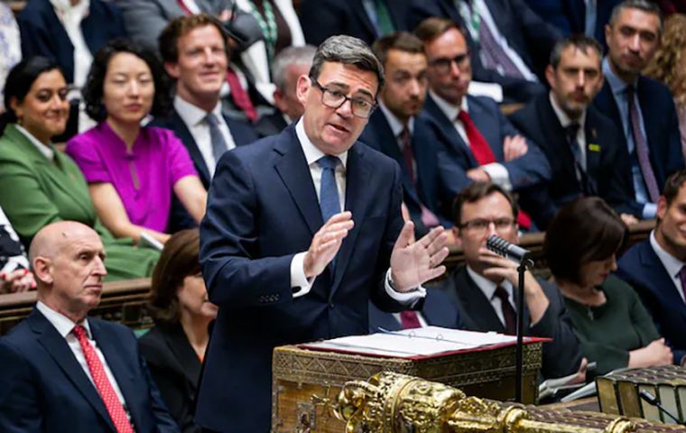 We will always respect the rights of the Falkland Islanders to choose to be British, Burnham said during the weekly Prime Minister's Questions