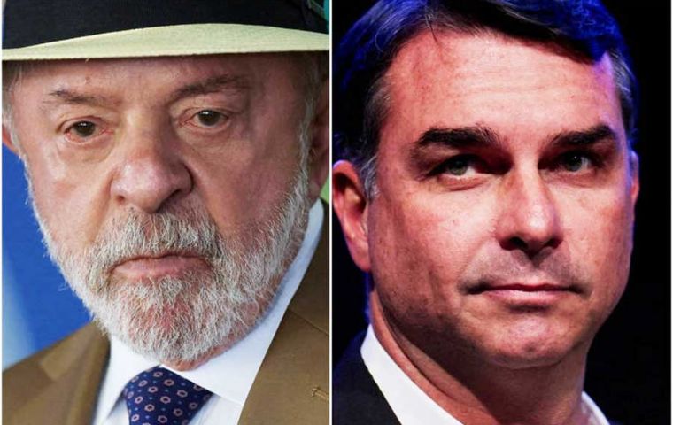President Lula is neck-and-neck in election polls with conservative senator Flavio Bolsonaro, son of jailed former right wing president Jair Bolsonaro