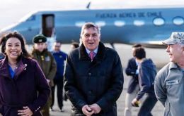 Chilean Vice-president Claudio Alvarado arrives at Punta Arenas for the Magellan Strait ceremony