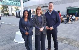 MLA Roberts this morning working the Labour Party Conference with Minister of Overseas Territories and Defence Secretary Wes Streeting